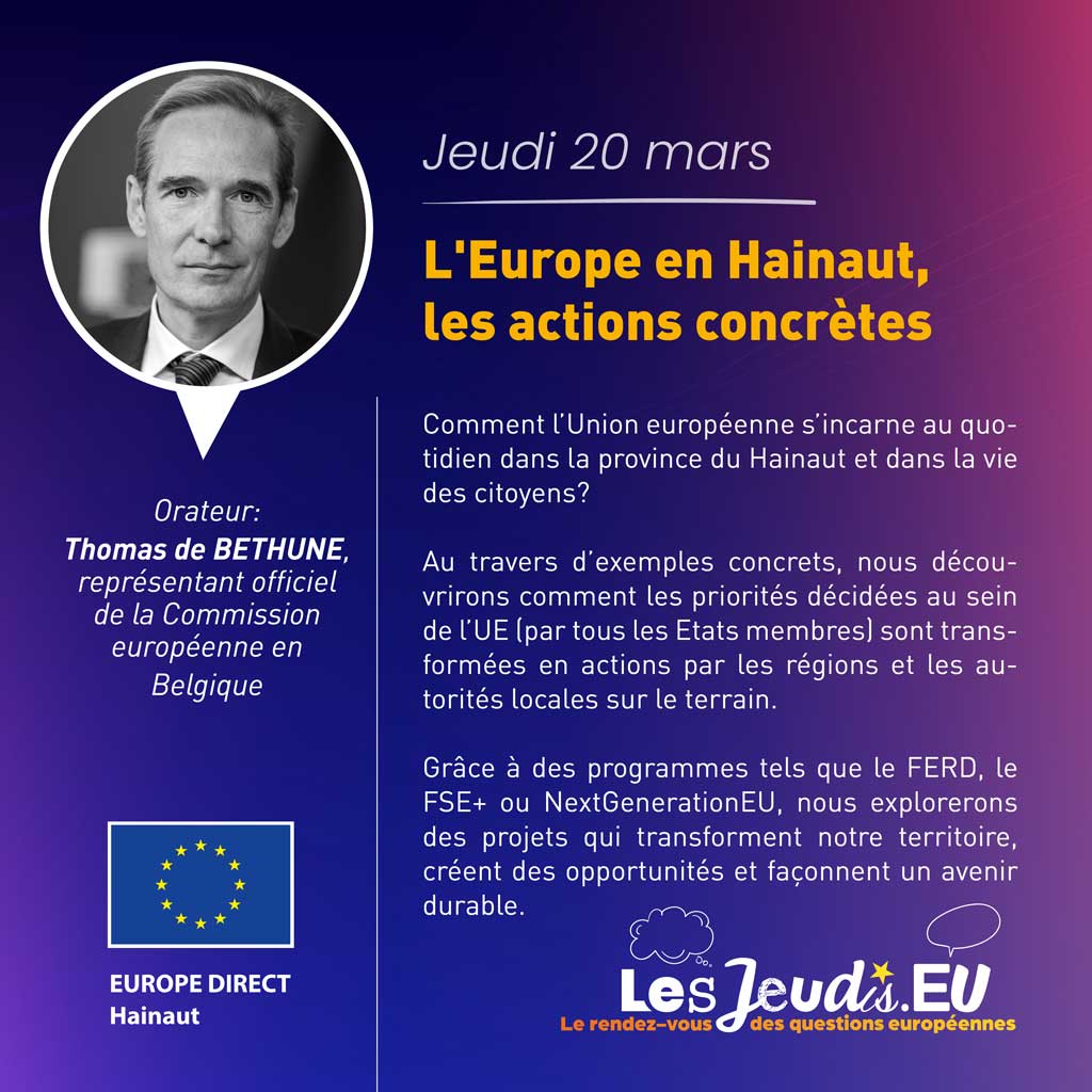 Les Jeudis.EU – L’Europe en Hainaut, les actions concrètes